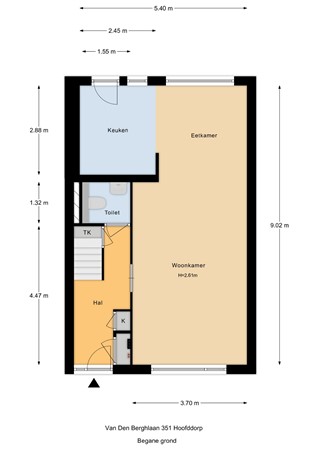 Floorplan - Van den Berghlaan 351, 2132 AK Hoofddorp